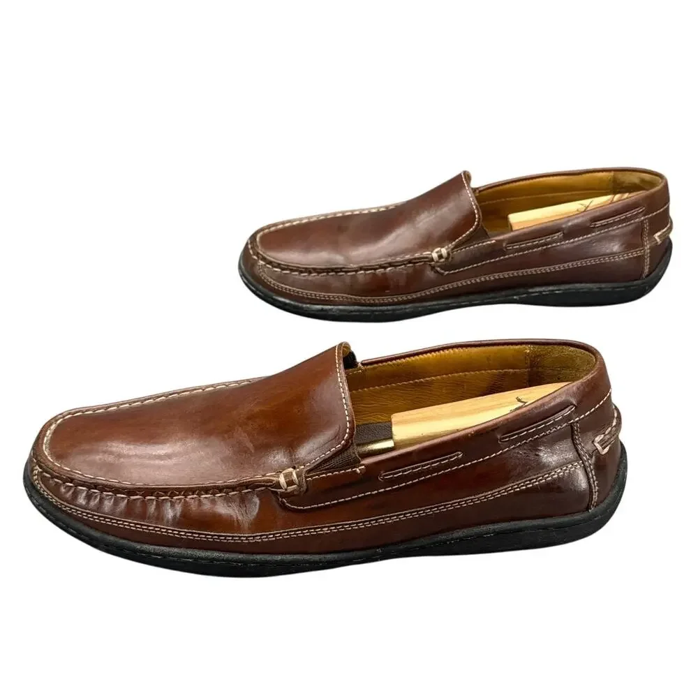 Johnston & Murphy Fowler Venetian Brown Sheepskin Leather Slip On Loafer Men 12M